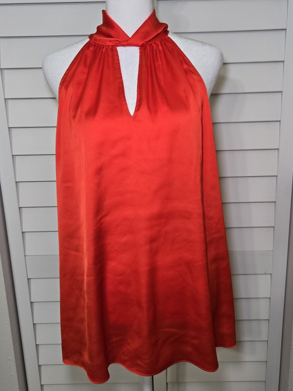 Worthington Bright Red Coral Women's Halter Top Size XL